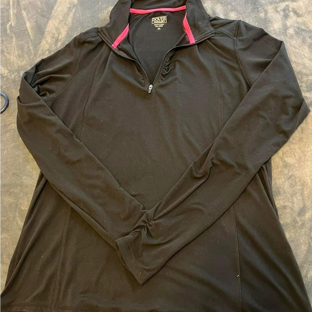 Black Long Sleeve Pullover with Pink Accents